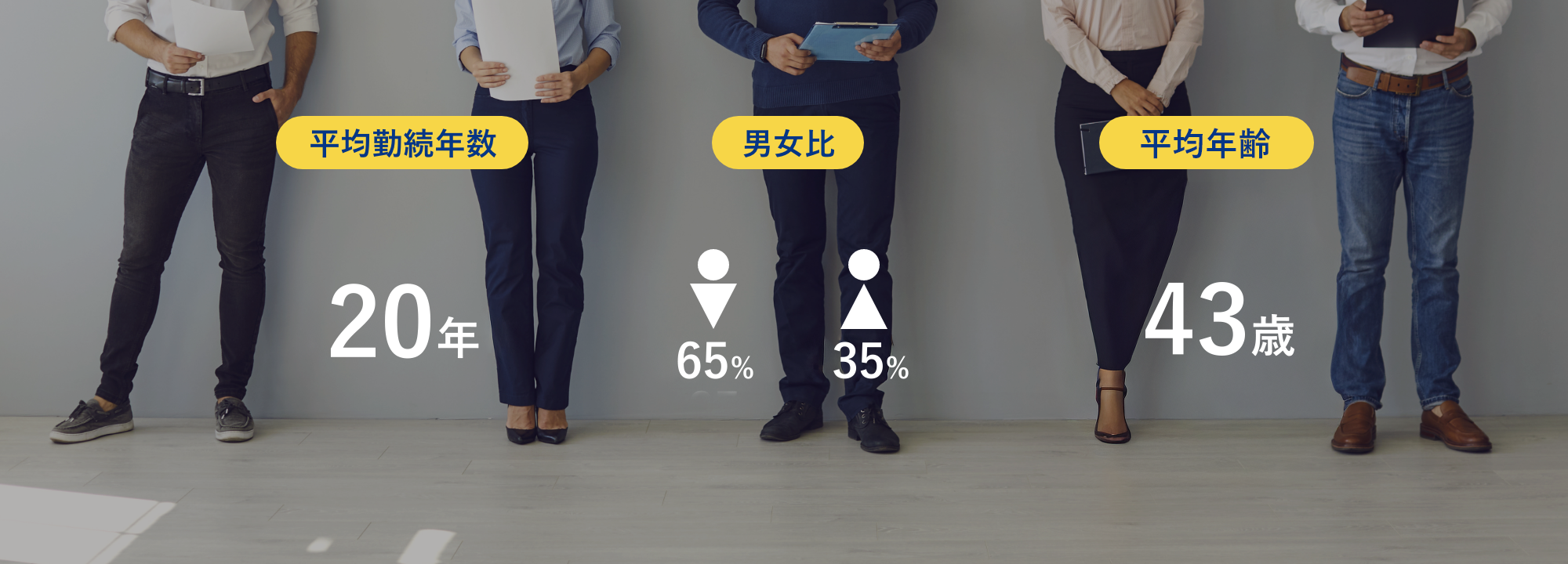 平均勤続年数 男女比 平均年齢